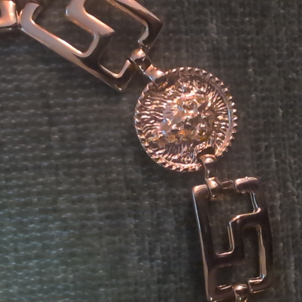 Amazing ESP Gold Tone Lion Head Madellions And Greek Symbols Belt - Picture 8 of 8